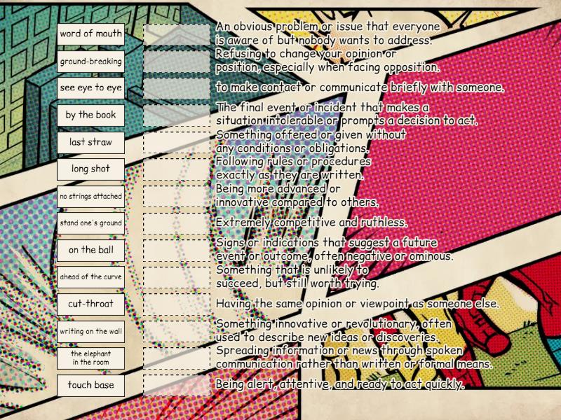 Vocabulary of the Day! - Match up